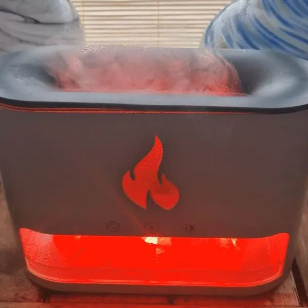 Difusor de Aroma Blaze - Cámara de Sal de Cristal - USB-C - Efecto Llama (Sal incluida) MyZenvita