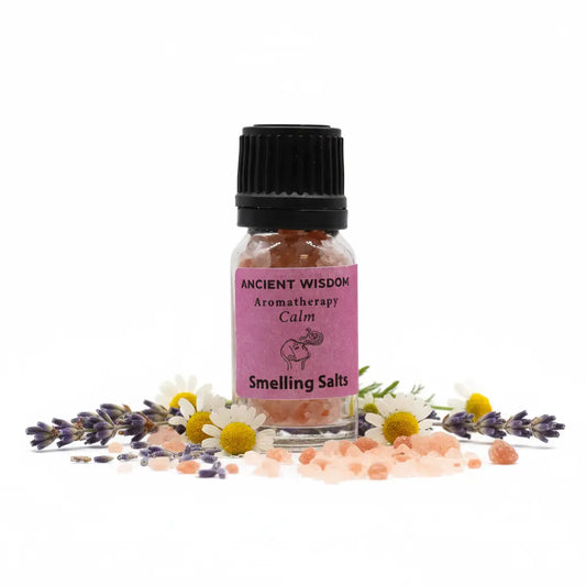 Calma con lavanda y manzanilla - fondo blanco neutro