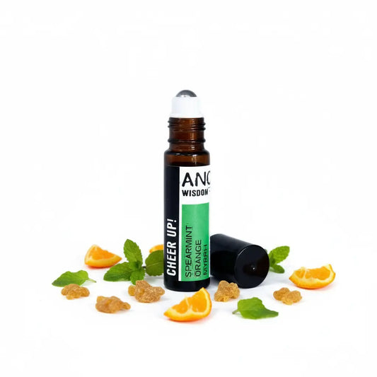Cheer Up con naranja, menta y mirra - fondo blanco neutro