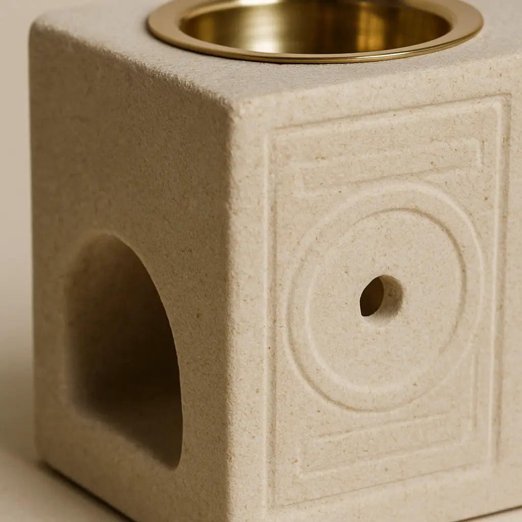 Detalle close-up del quemador