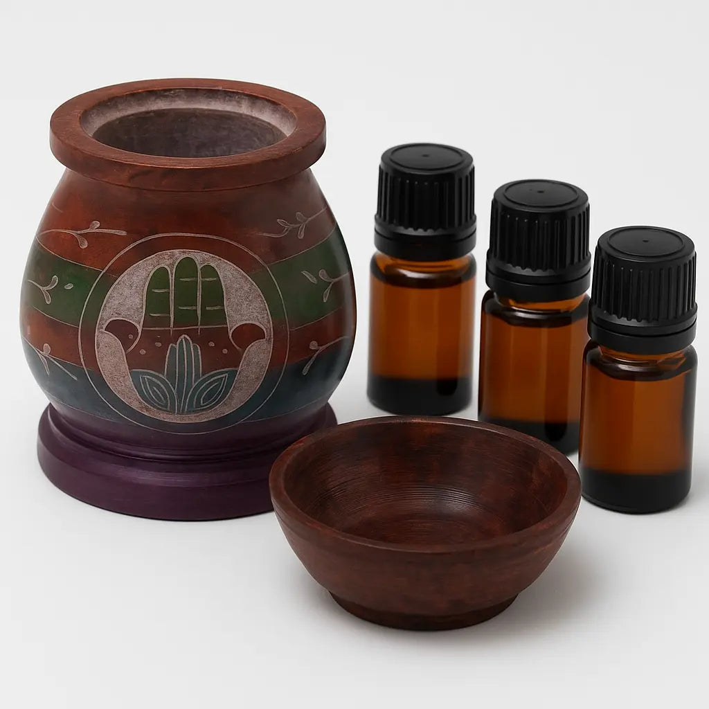 Quemador Hamsa con aceites esenciales
