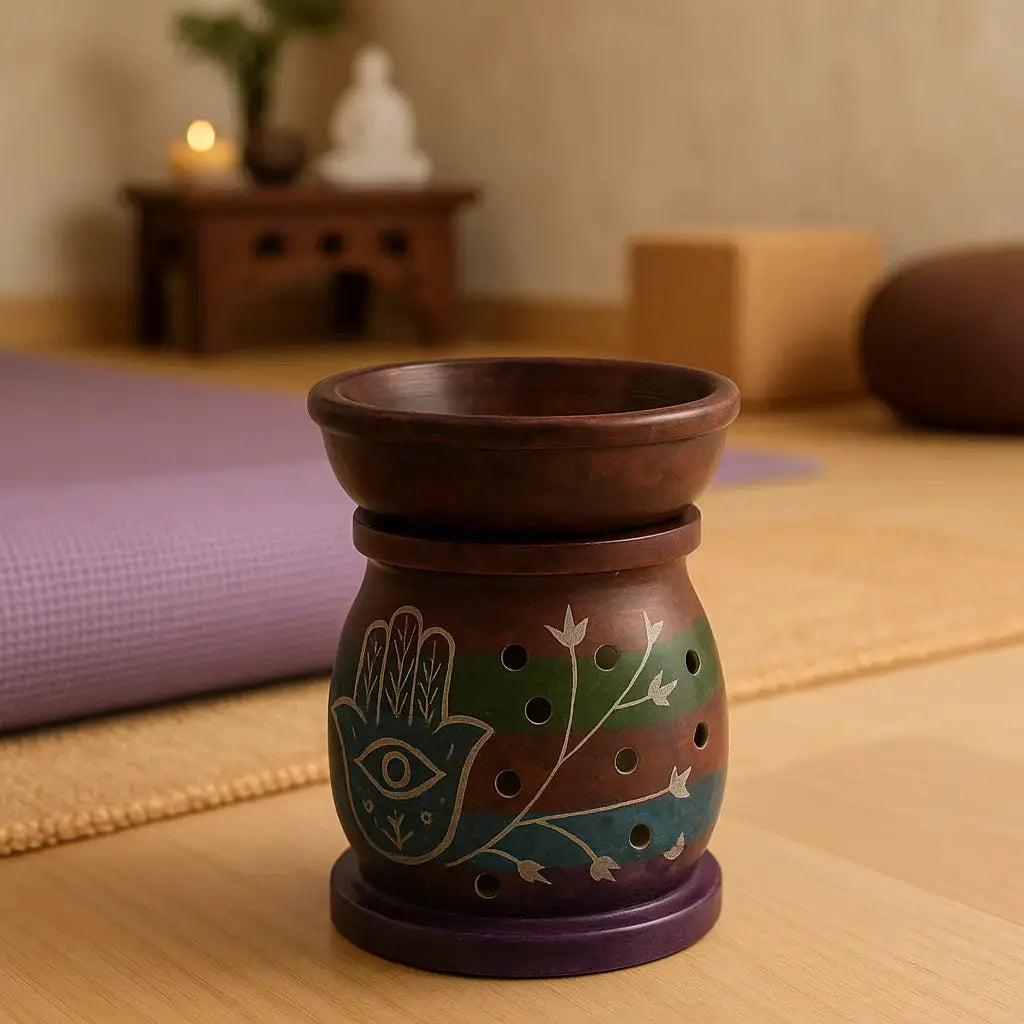 Quemador Hamsa en estudio de yoga